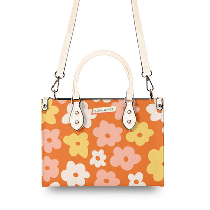 Mid Century Modern Gal Signature Atomic Cat, Retro Floral Summer Vibes Atomic Kitschy Handbag, Shoulder Bag - Mid Century Modern Gal