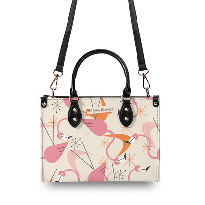Retro Flamingos, Kitschy Atomic Cat, Mid Century Modern Gal Signature Handbags, Atomic Kitschy Handbag, Shoulder Bag - Mid Century Modern Gal