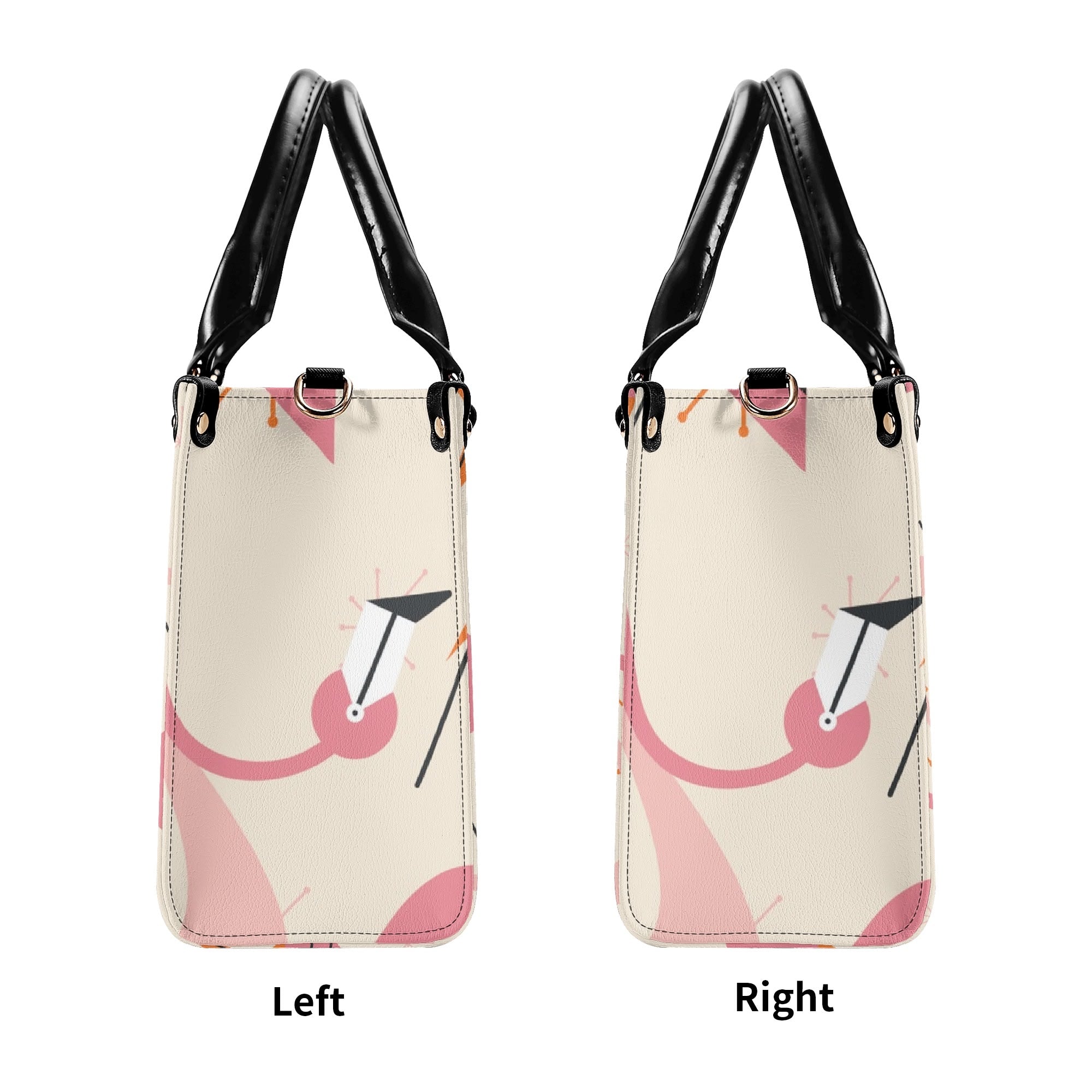 Retro Flamingos, Kitschy Atomic Cat, Mid Century Modern Gal Signature Handbags, Atomic Kitschy Handbag, Shoulder Bag - Mid Century Modern Gal