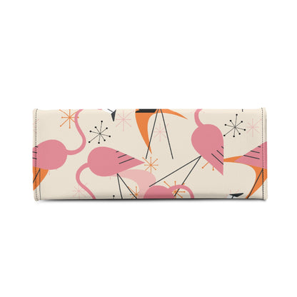 Retro Flamingos, Kitschy Atomic Cat, Mid Century Modern Gal Signature Handbags, Atomic Kitschy Handbag, Shoulder Bag - Mid Century Modern Gal