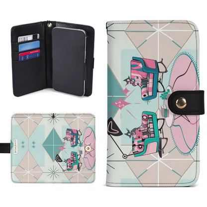 Atomic Cat Mid Mod Starburst Retro Kitschy Flip Phone Case Book Lover, Cat Gifts - Mid Century Modern Gal