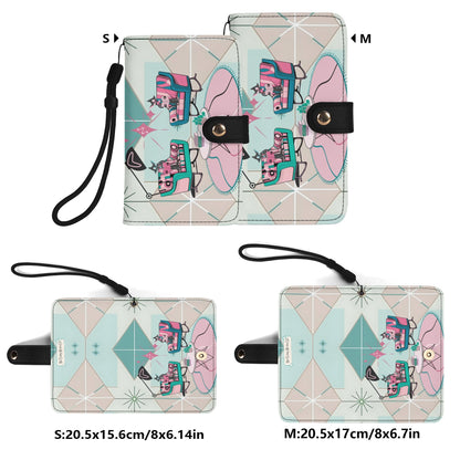 Atomic Cat Mid Mod Starburst Retro Kitschy Flip Phone Case Book Lover, Cat Gifts - Mid Century Modern Gal
