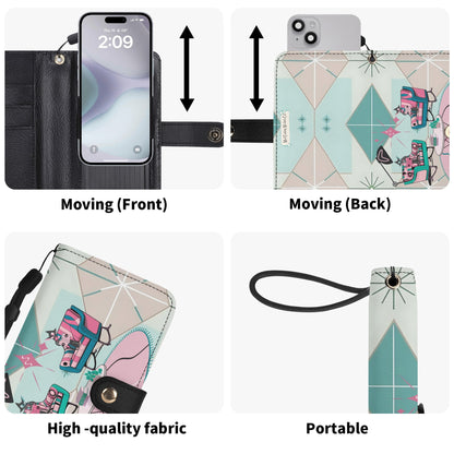 Atomic Cat Mid Mod Starburst Retro Kitschy Flip Phone Case Book Lover, Cat Gifts - Mid Century Modern Gal