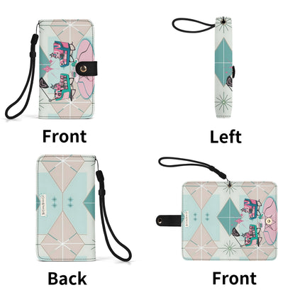 Atomic Cat Mid Mod Starburst Retro Kitschy Flip Phone Case Book Lover, Cat Gifts - Mid Century Modern Gal