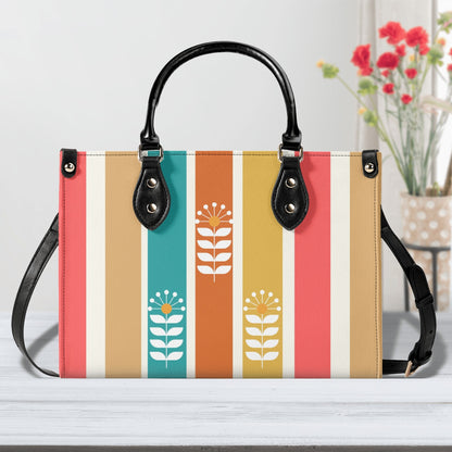 Retro Mod Scandinaian Floral, Birds Spring Summer Mid Century Modern Gal Signature Handbag, Shoulder Bag - Mid Century Modern Gal