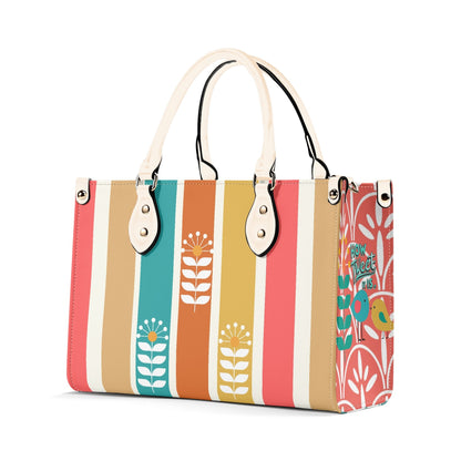 Retro Mod Scandinaian Floral, Birds Spring Summer Mid Century Modern Gal Signature Handbag, Shoulder Bag - Mid Century Modern Gal