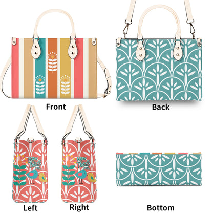 Retro Mod Scandinaian Floral, Birds Spring Summer Mid Century Modern Gal Signature Handbag, Shoulder Bag - Mid Century Modern Gal