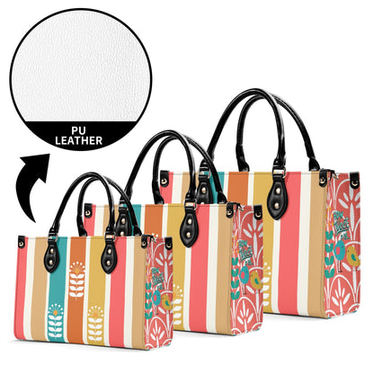 Retro Mod Scandinaian Floral, Birds Spring Summer Mid Century Modern Gal Signature Handbag, Shoulder Bag - Mid Century Modern Gal