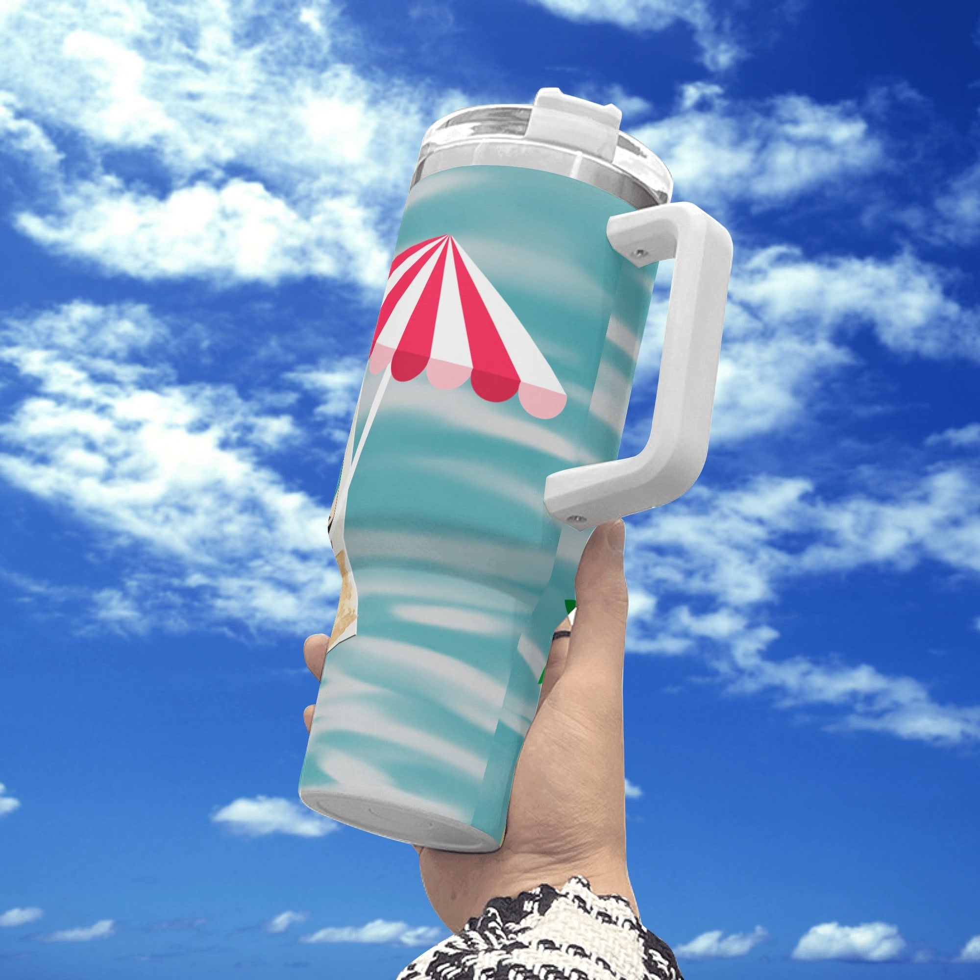 Palm Springs California Hotel, Kitschy Mod Flamingo Retro Cat Stainless Steel Tumbler With Straw - Mid Century Modern Gal