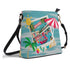 Atomic Cat Bucket, Kitschy Mod Flamingos, Palm Springs Hotel Shoulder Bag, Atomic 50s Fashion Bag, Pink, Aqua, Yellow Reversible Design By MCM Gal, Mid Century Mod Kitschy Trendy Purse - Mid Century Modern Gal