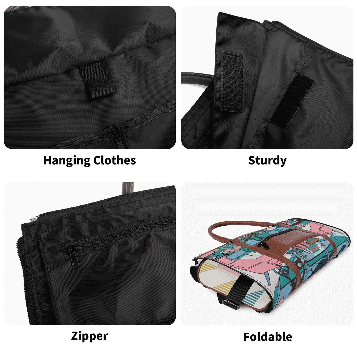 Mid Century Modern Travel Bag, Leisure Mid Mod Atomic Cats, Retro Travel Duffle Trifold Bag - Mid Century Modern Gal