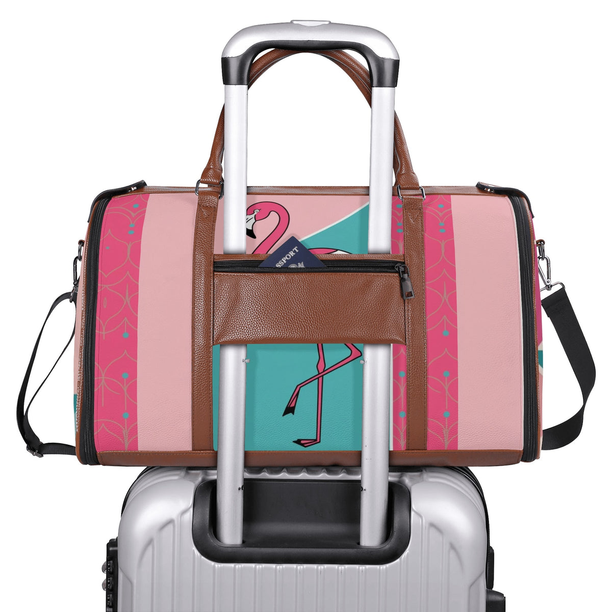 Mid Mod Kitschy Old Palm Springs California Retro Duffel Bag, Trifold Travel Bag - Mid Century Modern Gal
