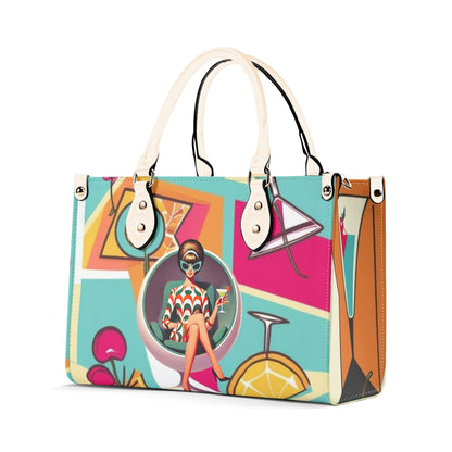 Mid Century Modern Gal Signature Atomic Cat, Atomic Kitschy 60s Gal, Martini Lover Handbag, Shoulder Bag - Mid Century Modern Gal