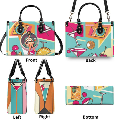 Mid Century Modern Gal Signature Atomic Cat, Atomic Kitschy 60s Gal, Martini Lover Handbag, Shoulder Bag - Mid Century Modern Gal