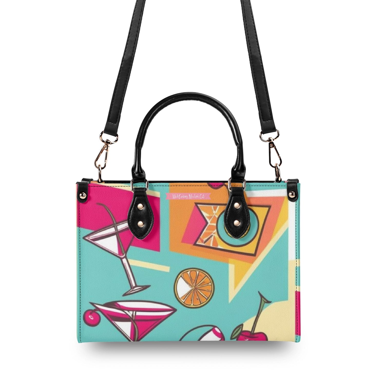 Mid Century Modern Gal Signature Atomic Cat, Atomic Kitschy 60s Gal, Martini Lover Handbag, Shoulder Bag - Mid Century Modern Gal