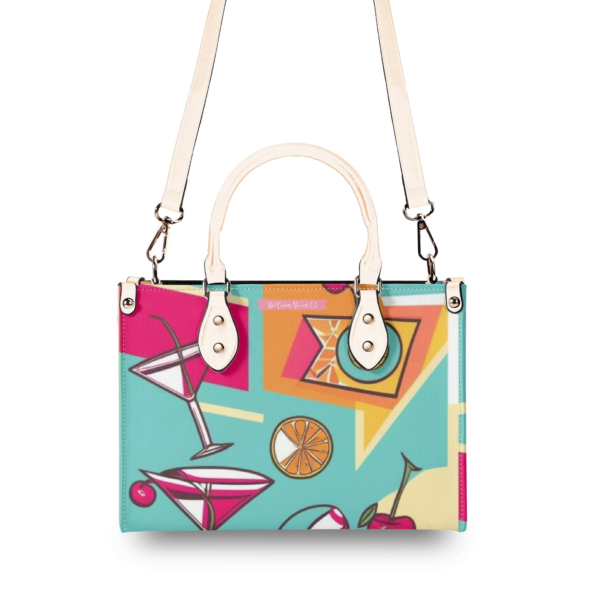 Mid Century Modern Gal Signature Atomic Cat, Atomic Kitschy 60s Gal, Martini Lover Handbag, Shoulder Bag - Mid Century Modern Gal