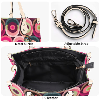 Mid Century Modern Gal Signature Atomic Cat And Hippie Mod Gal, Retro Orbs Summer Vibes Handbag - Mid Century Modern Gal