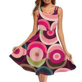 Retro 60s Mod Summer Sleevless Groovy Orbs Party Dress - Mid Century Modern Gal