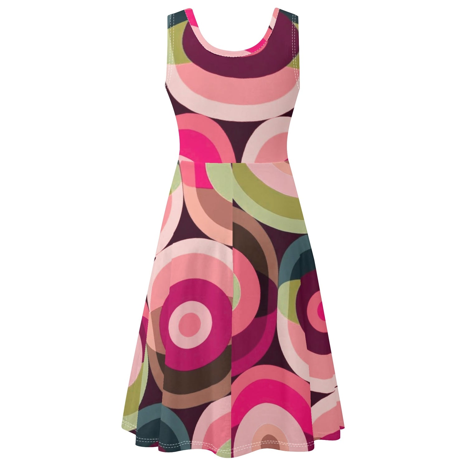 Retro 60s Mod Summer Sleevless Groovy Orbs Party Dress - Mid Century Modern Gal