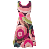 Retro 60s Mod Summer Sleevless Groovy Orbs Party Dress - Mid Century Modern Gal