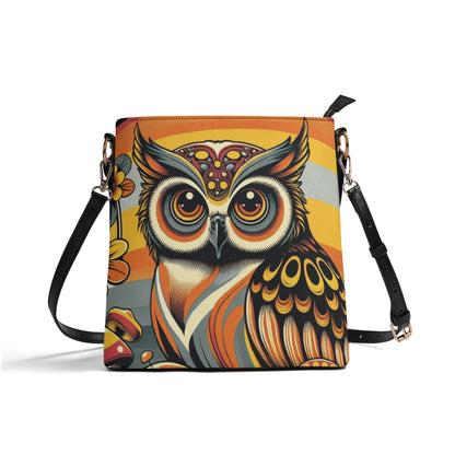 70s Retro Owl Groovy Mushroom Hip Mid Mod Bucket Bag - Mid Century Modern Gal