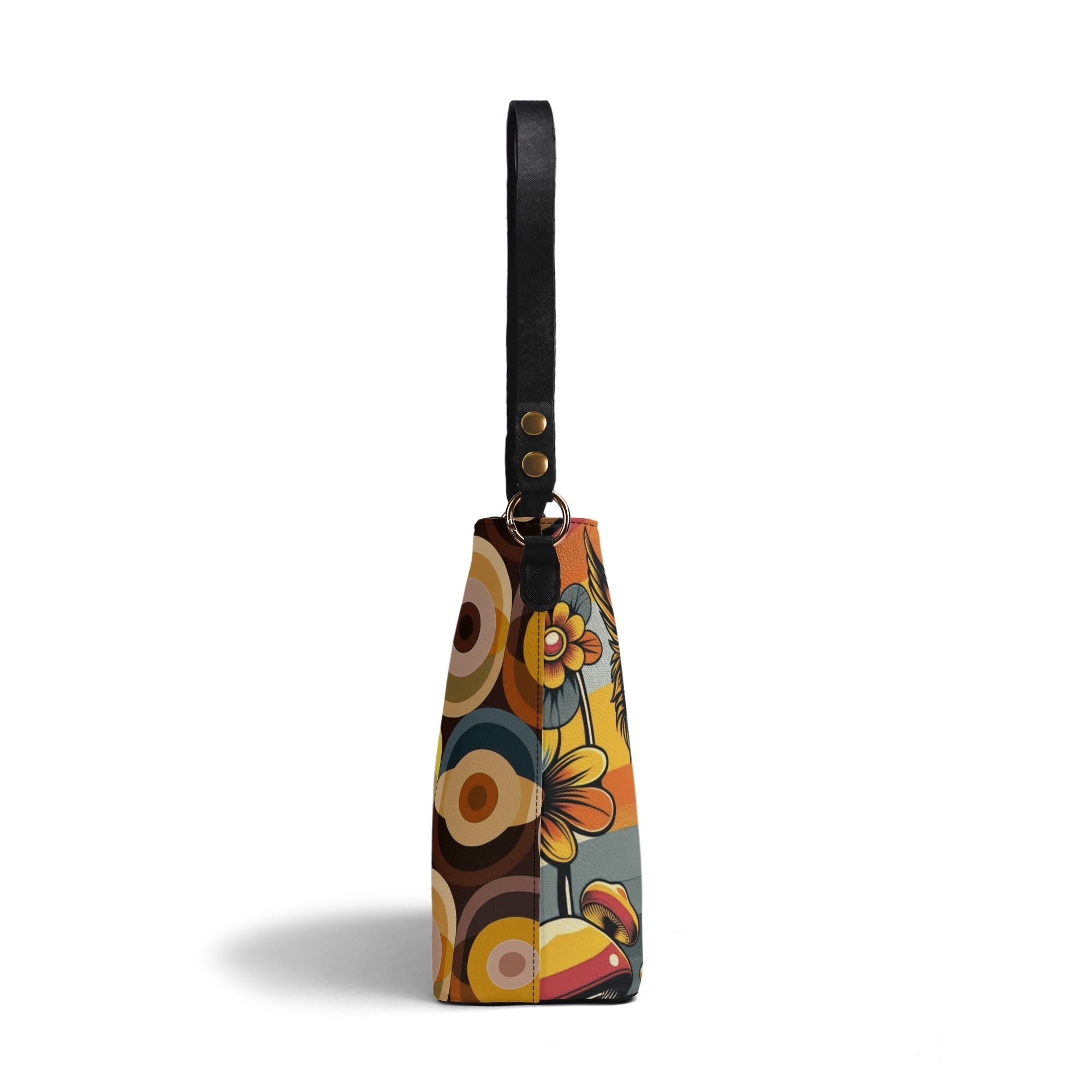 70s Retro Owl Groovy Mushroom Hip Mid Mod Bucket Bag - Mid Century Modern Gal