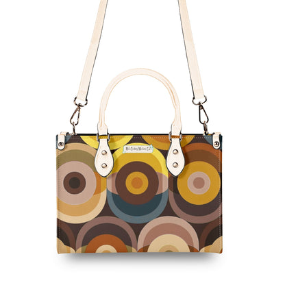Groovy 70s Retro Owl, Mushroom, Floral Hipster Funky Flaired Handbag Shoulder Bag - Mid Century Modern Gal