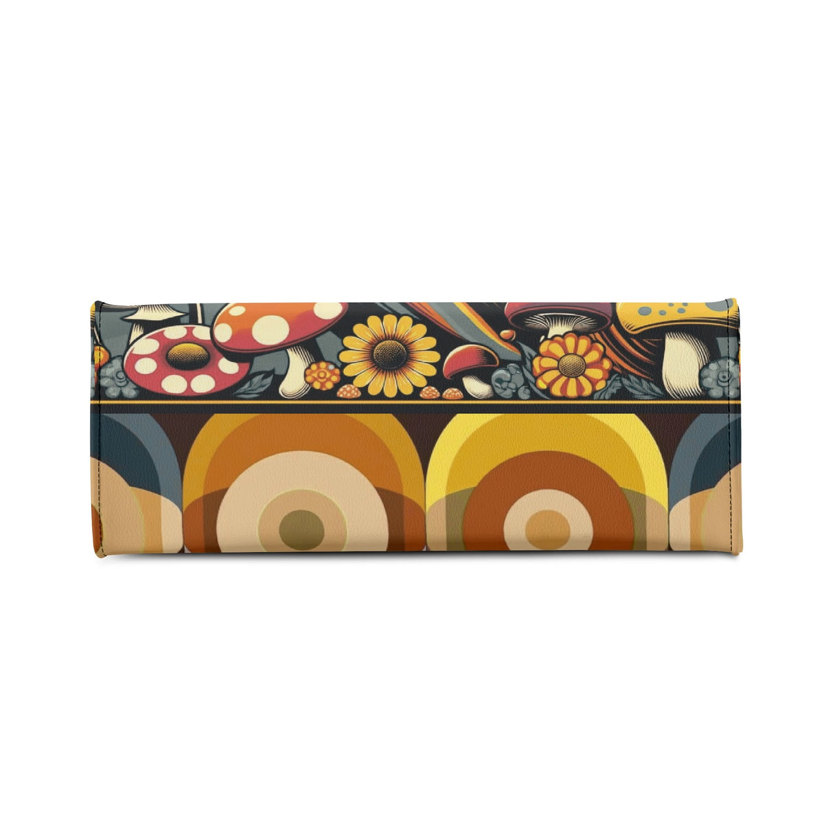 Groovy 70s Retro Owl, Mushroom, Floral Hipster Funky Flaired Handbag Shoulder Bag - Mid Century Modern Gal