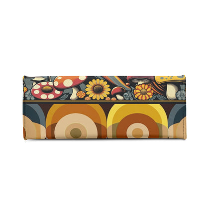 Groovy 70s Retro Owl, Mushroom, Floral Hipster Funky Flaired Handbag Shoulder Bag - Mid Century Modern Gal