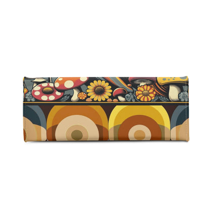Groovy 70s Retro Owl, Mushroom, Floral Hipster Funky Flaired Handbag Shoulder Bag - Mid Century Modern Gal