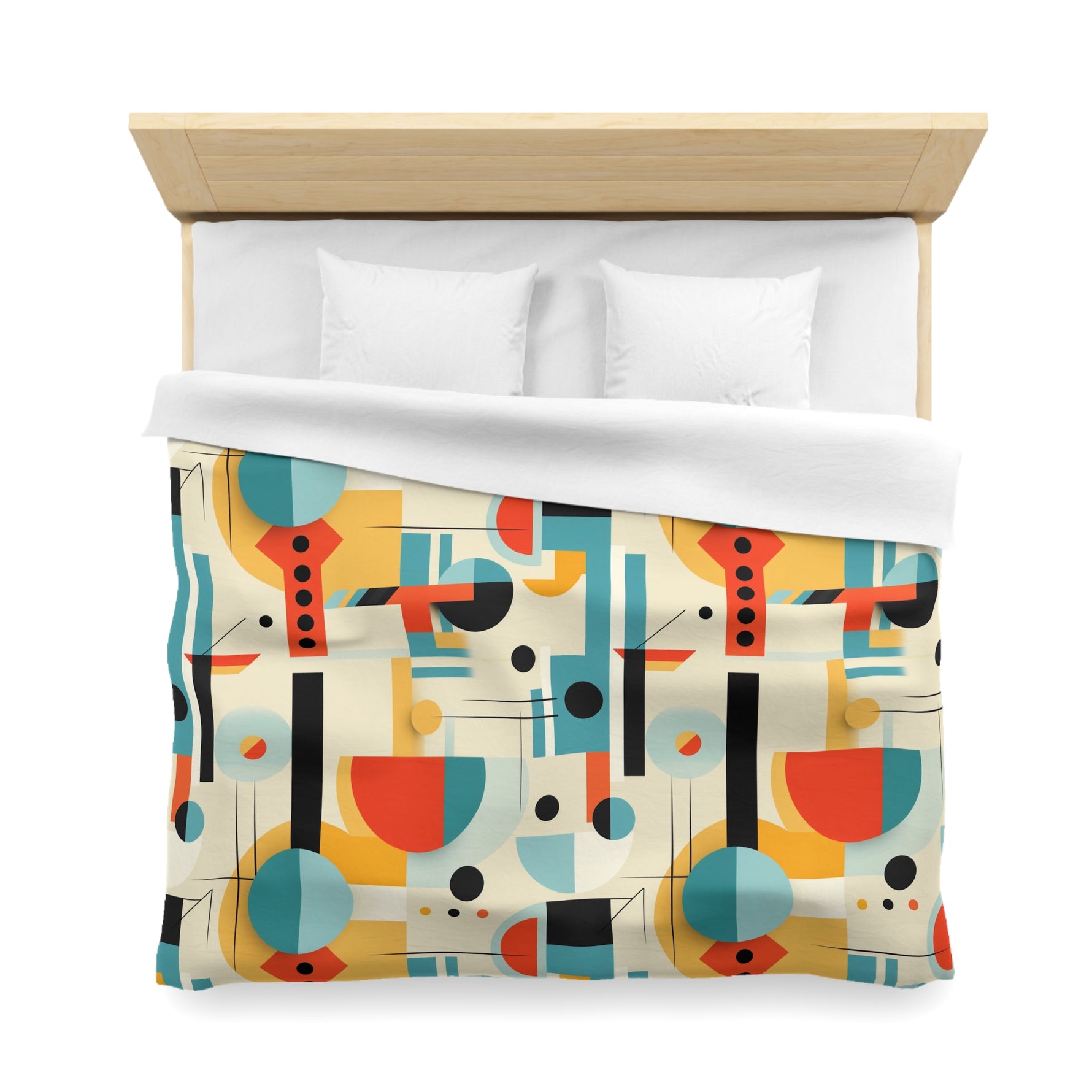 Bauhaus Modern MCM Bedding Duvet Cover, Orange, Blue, Yellow ...