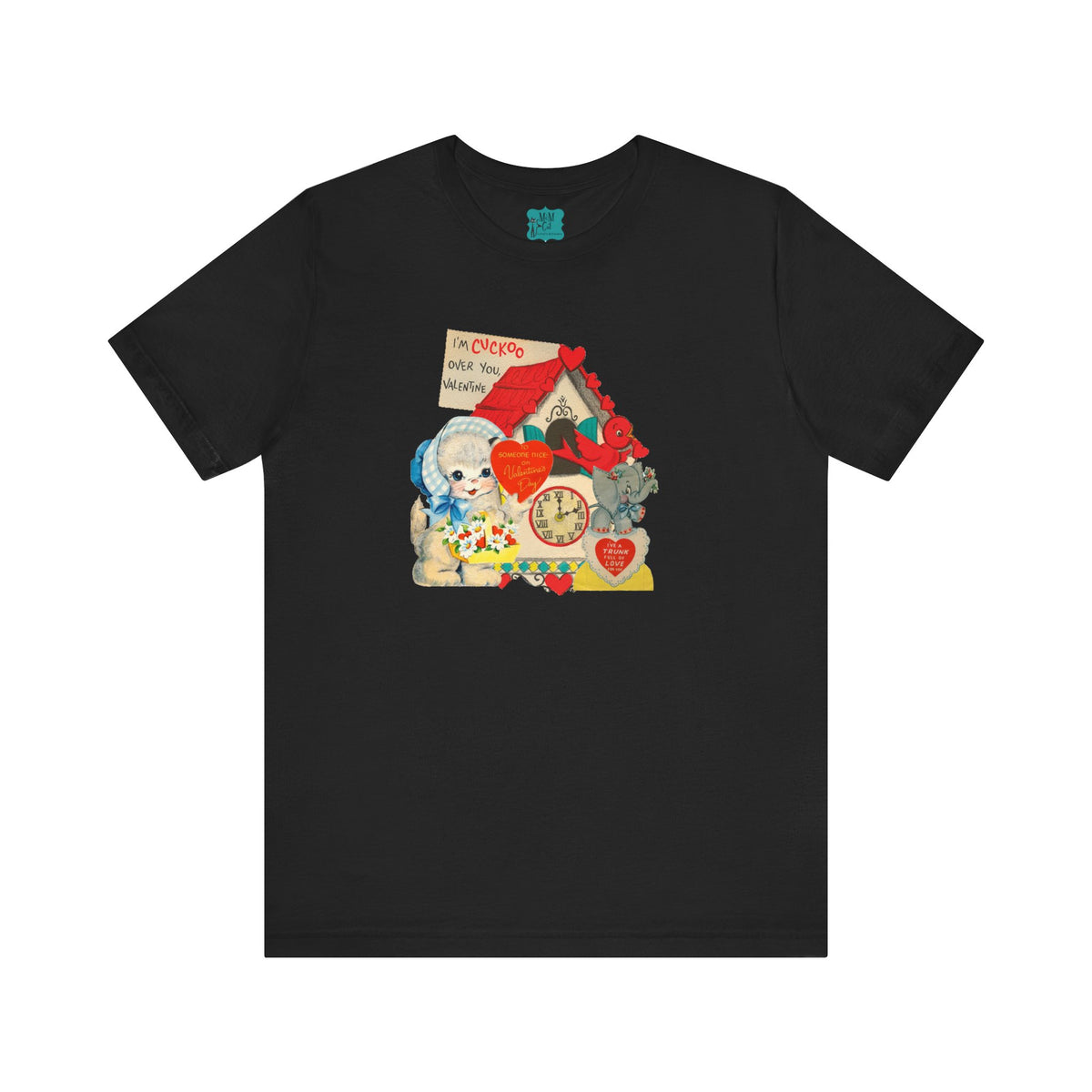 Vintage Valentine Cards Tee, Kitschy Whimsical Love Short Sleeve Tee - Mid Century Modern Gal