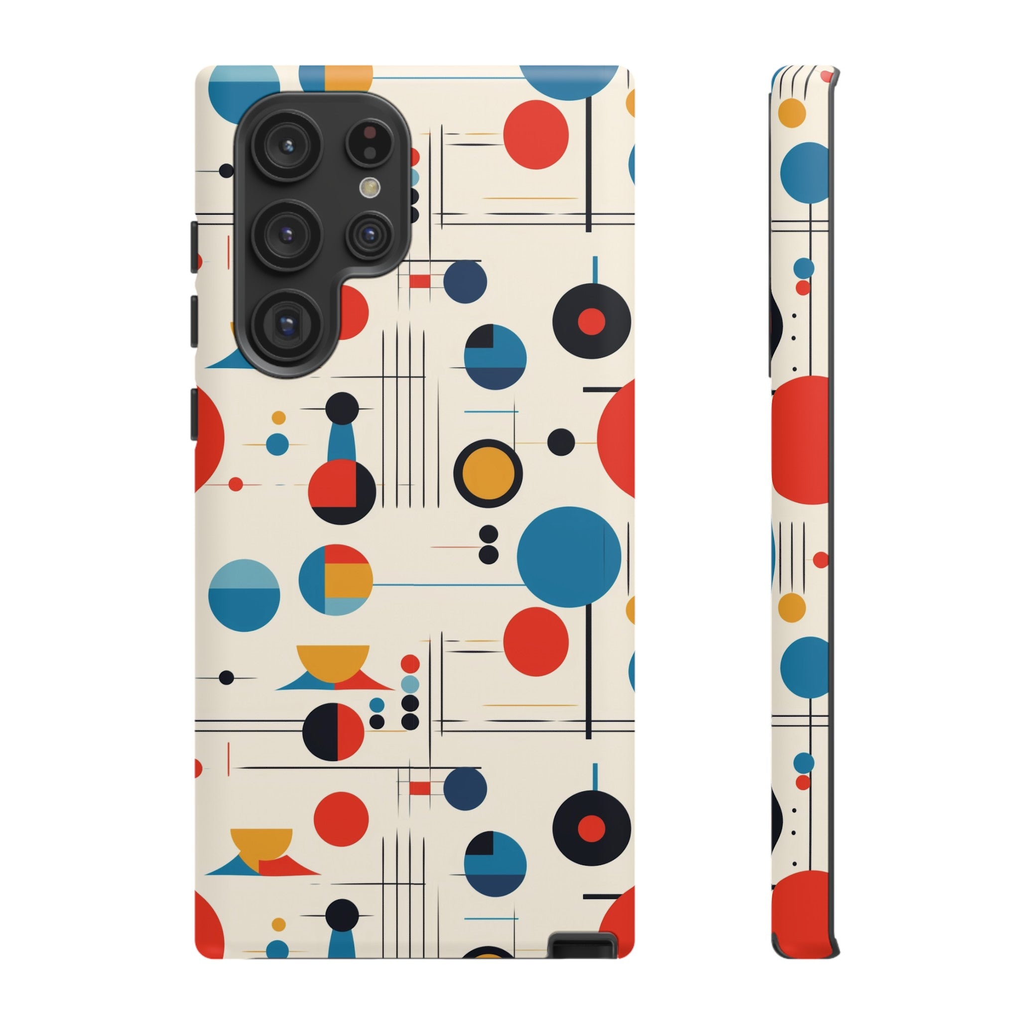 Mid Mod Bauhaus Designed iPhone, Samsung, Retro Phone Tough Cases