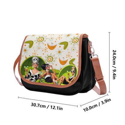 Mid Mod 60s Retro Gals, Atomic Mid Mod Retro Shoulder Bag - Mid Century Modern Gal