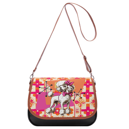 Mid Century Modern Atomic Poodle Kitschy Fun Pink Summer Vibes Shoulder Bag - Mid Century Modern Gal