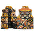 Retro Puffer Vest, Groovy 70s Owl, Brown Yellow Orbs Lightweight Vest - Mid Century Modern Gal
