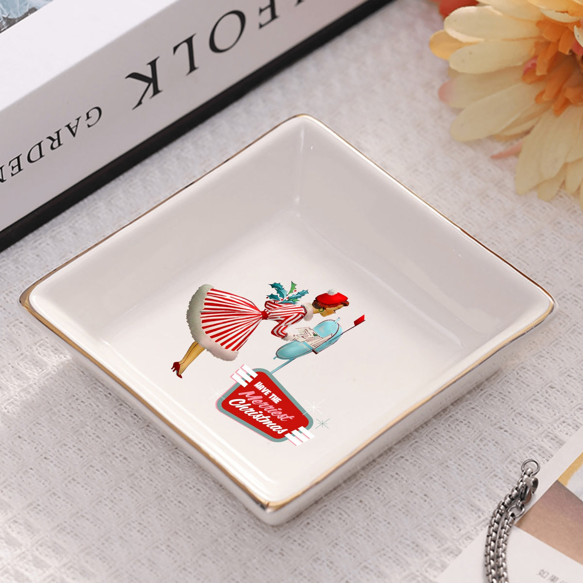 Mid Century Modern Holiday Kitschy Mod 50s Designed Dessert Or Appetizer Plates - Mid Century Modern Gal