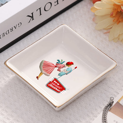 Mid Century Modern Holiday Kitschy Mod 50s Designed Dessert Or Appetizer Plates - Mid Century Modern Gal