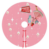 Mid Century Modern Atomic Pink Retro Santa And Merry Christmas Mod Gal Tree Skirt - Mid Century Modern Gal