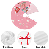 Mid Century Modern Atomic Pink Retro Santa And Merry Christmas Mod Gal Tree Skirt - Mid Century Modern Gal