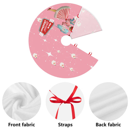 Mid Century Modern Atomic Pink Retro Santa And Merry Christmas Mod Gal Tree Skirt - Mid Century Modern Gal