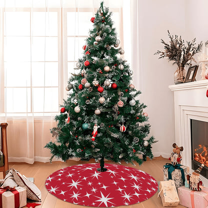 Mid Century Modern Red Atomic Starbursts Christmas Tree Skirt - Mid Century Modern Gal