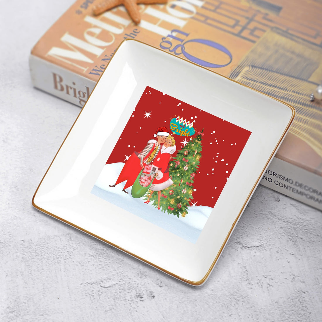 Mid Century Modern Kitschy Mod 50s Christmas Party Plates - Mid Century Modern Gal