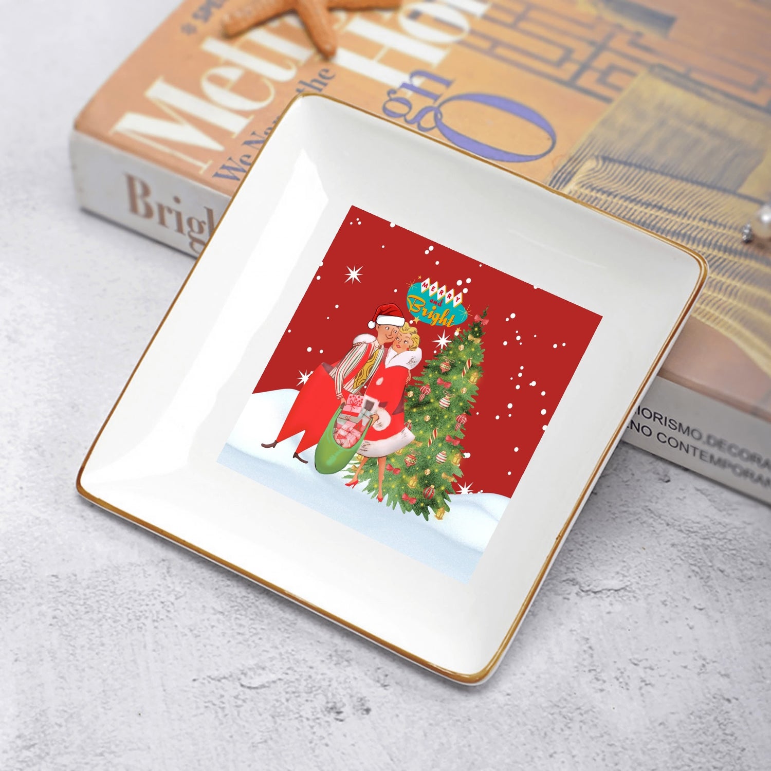 Mid Century Modern Kitschy Mod 50s Christmas Party Plates - Mid Century Modern Gal