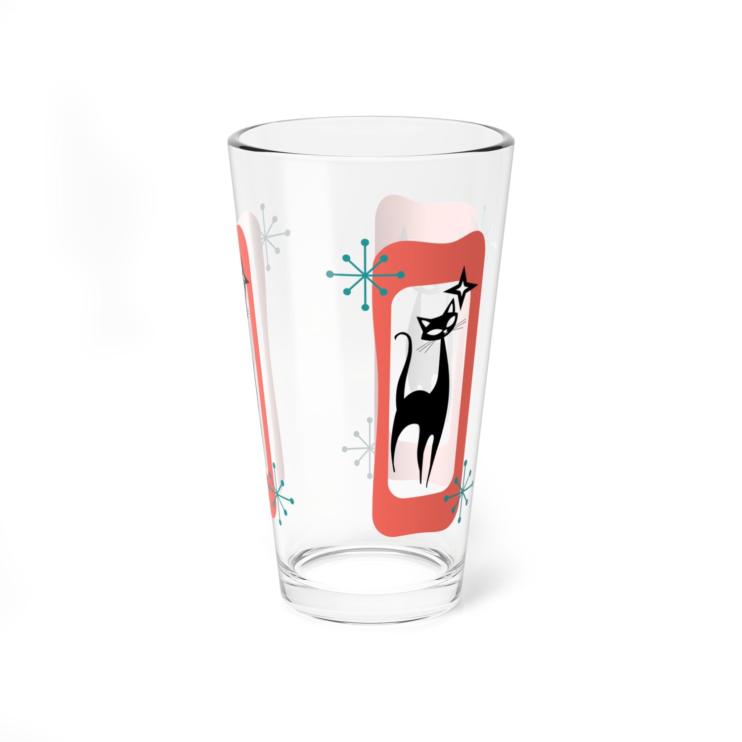 MCM Atomic Cat Mid Century Modern Barware, Shaker Glass, MCM Retro Cat - Mid Century Modern Gal