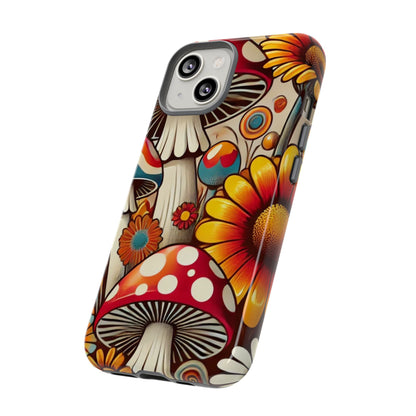 Colorful Mushroom Flower Phone Case - Boho Chic Design