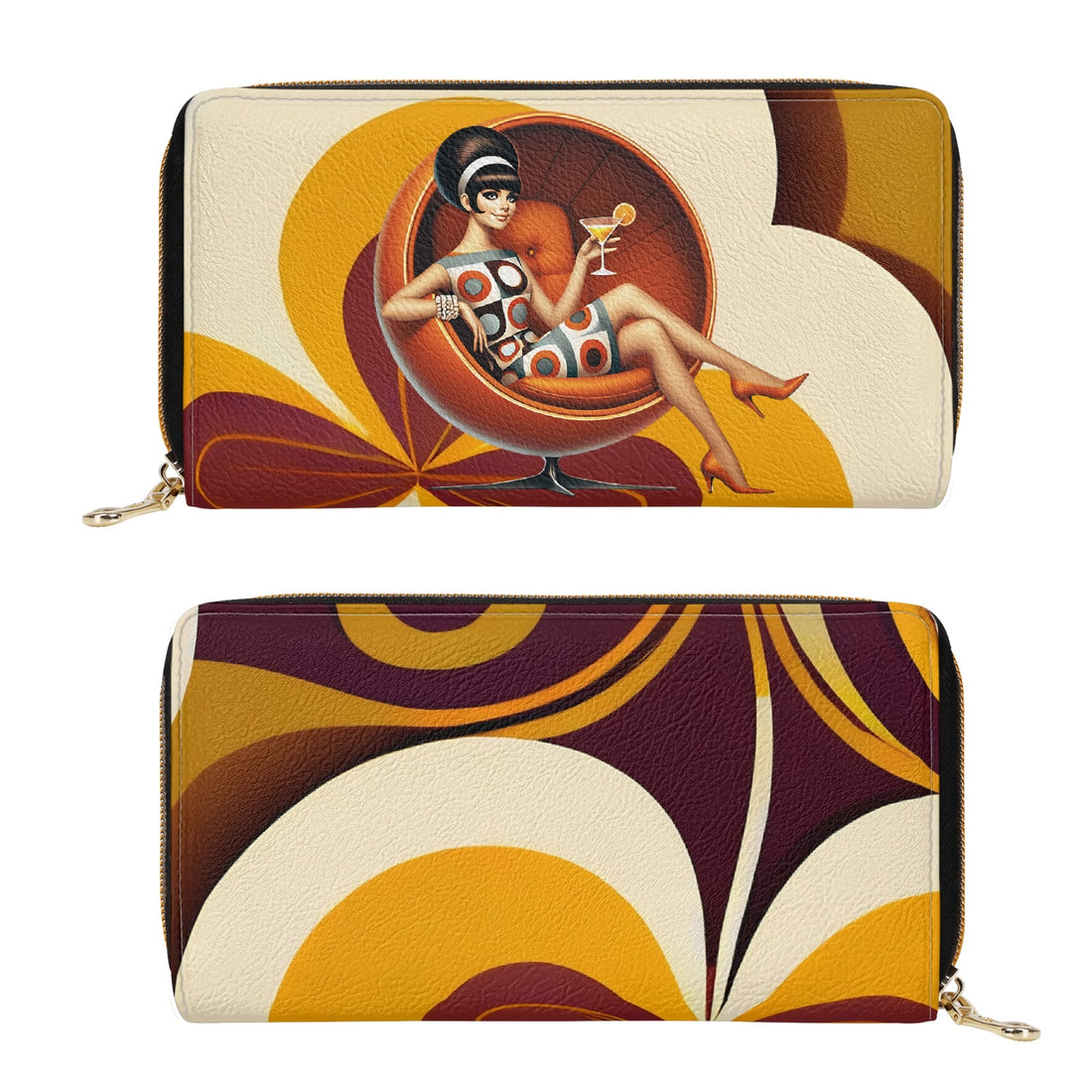 Mid Century Modern Groovy Mod 60s Mod Gal Wallet - Mid Century Modern Gal