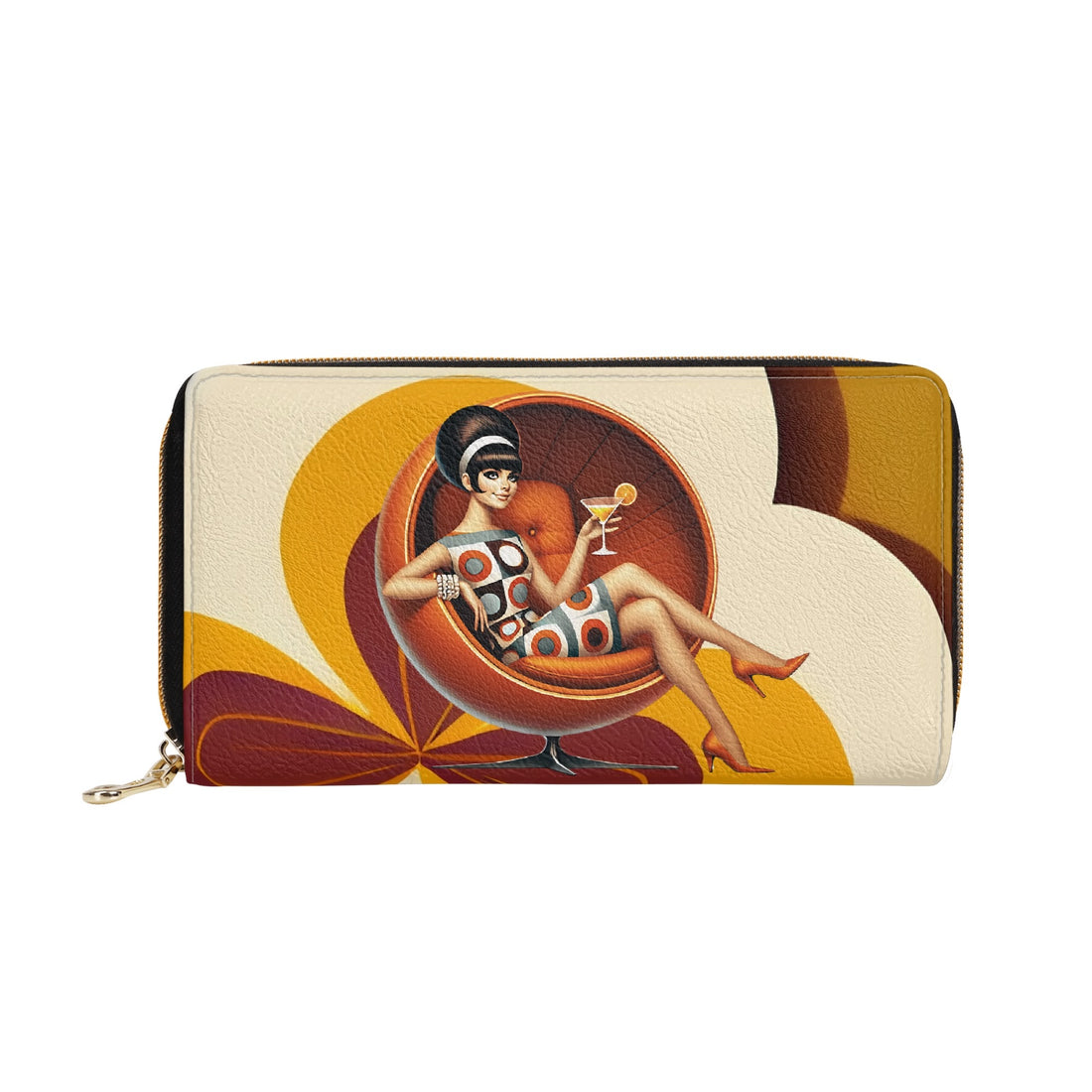 Mid Century Modern Groovy Mod 60s Mod Gal Wallet - Mid Century Modern Gal
