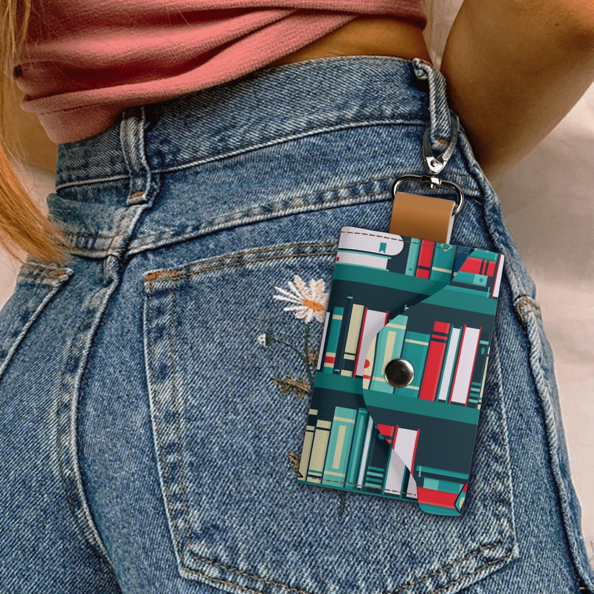 Retro Mid Mod Reading Gal Key Chain For Book Lovers - Mid Century Modern Gal