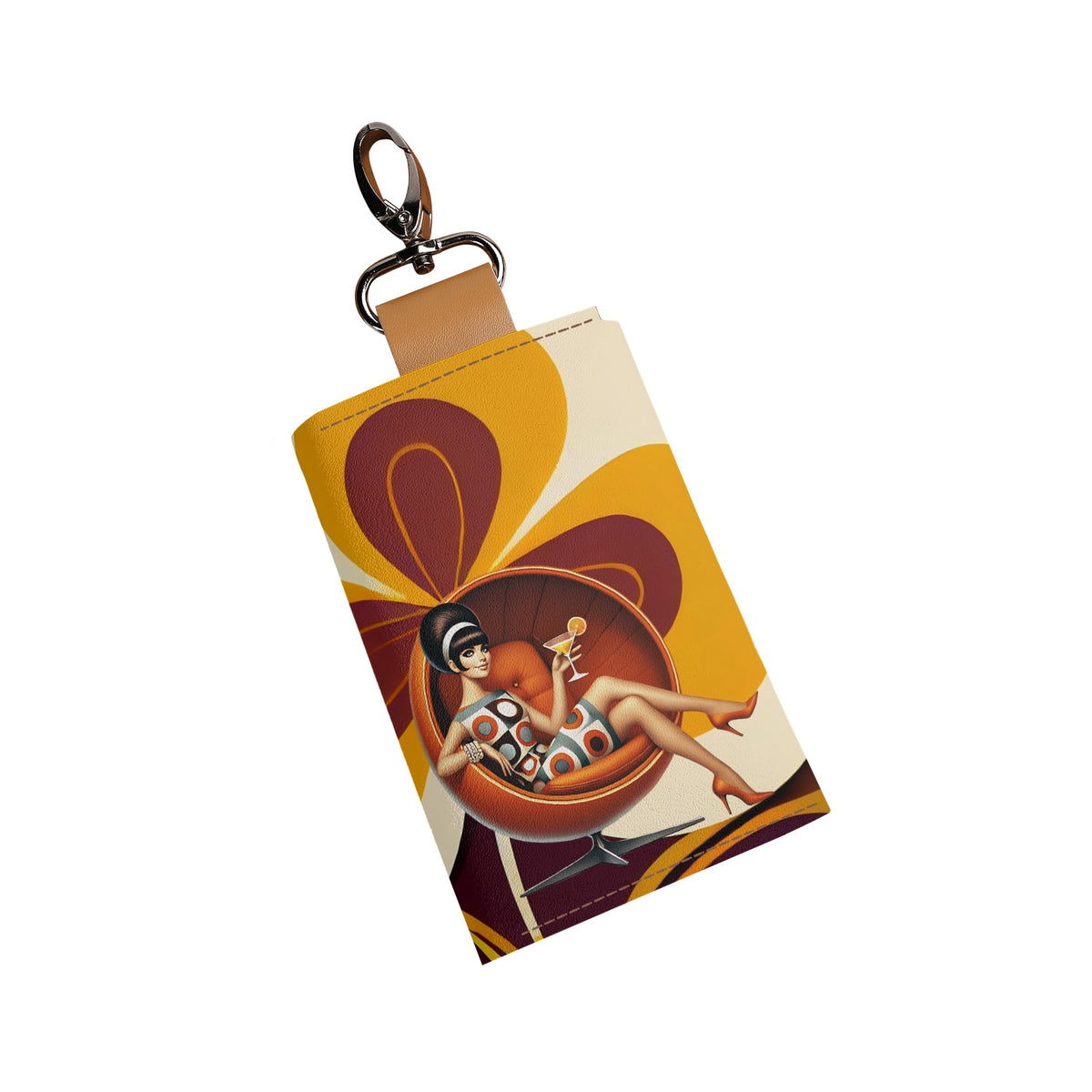 Retro 60s Mod Gal Key Chain - Mid Century Modern Gal